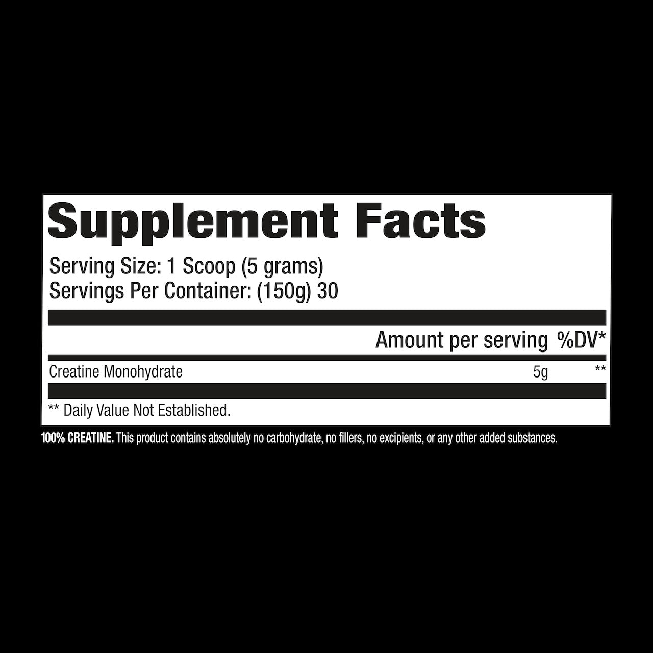 CREATINE MONOHYDRATE Supplement Facts