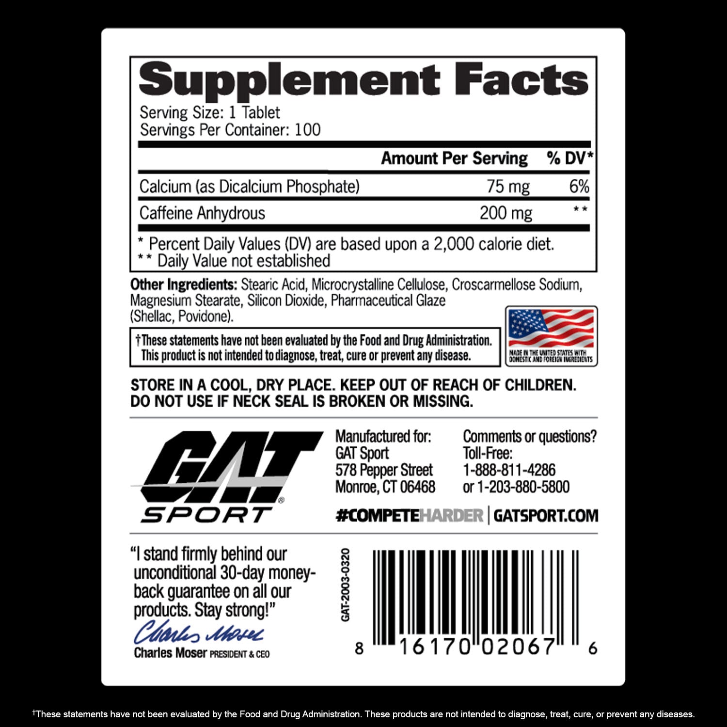 CAFFEINE Supplement Facts