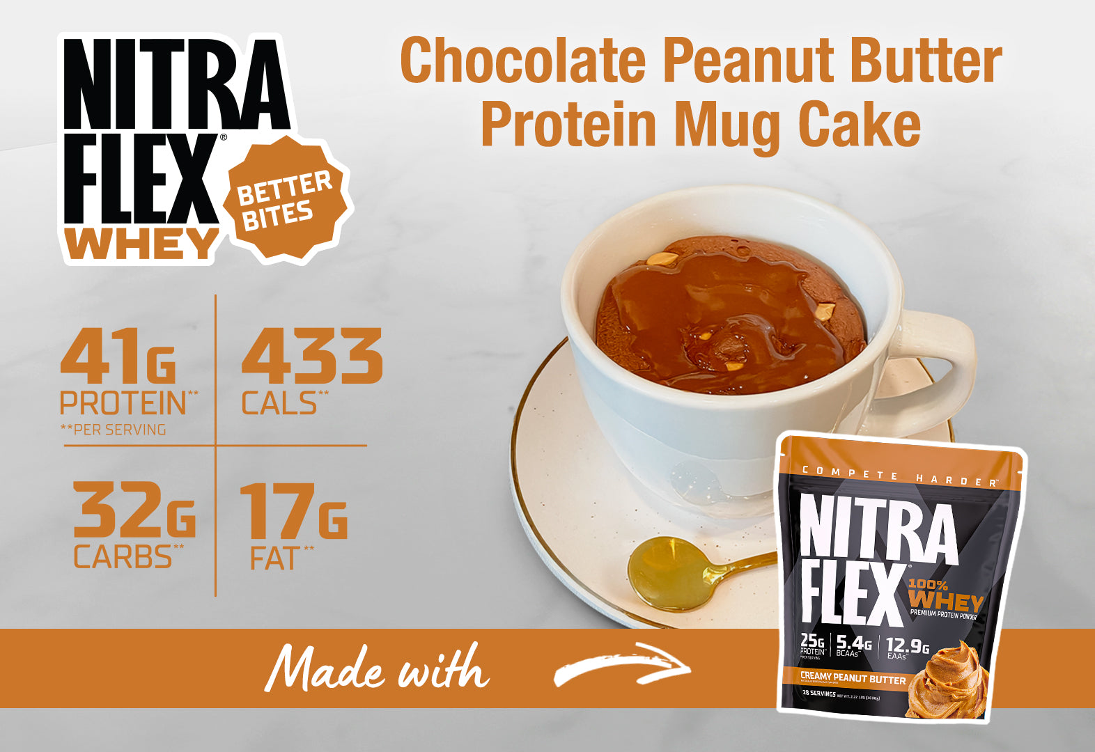 Chocolate Peanut Butter Protein mug cake recipe