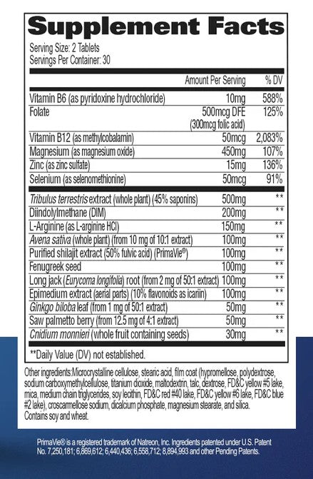 Testrol Gold ES Supplement Facts