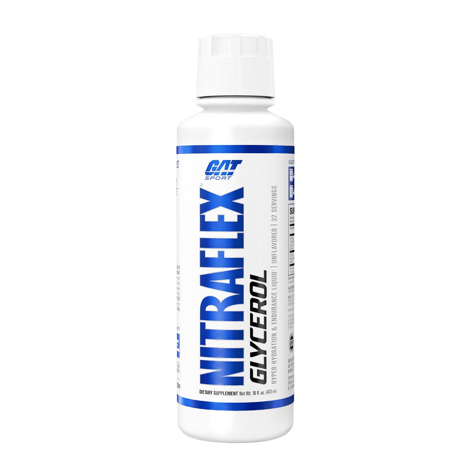 Bottle of NITRAFLEX Glycerol supplement on a white background