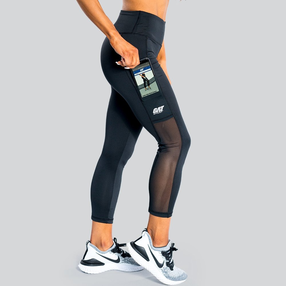 GAT SPORT Ladies High-Waist Vertical Legging - Black - side view