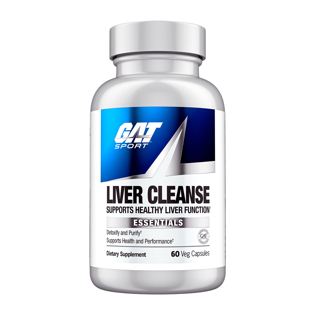 Supplement bottle labeled 'Liver Cleanse' by GAT Sport on a white background