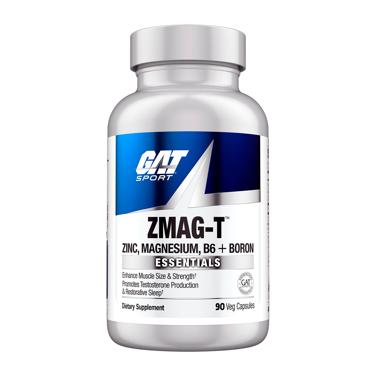 Supplement bottle labeled 'Zmag-T' with GAT Sport branding on a white background