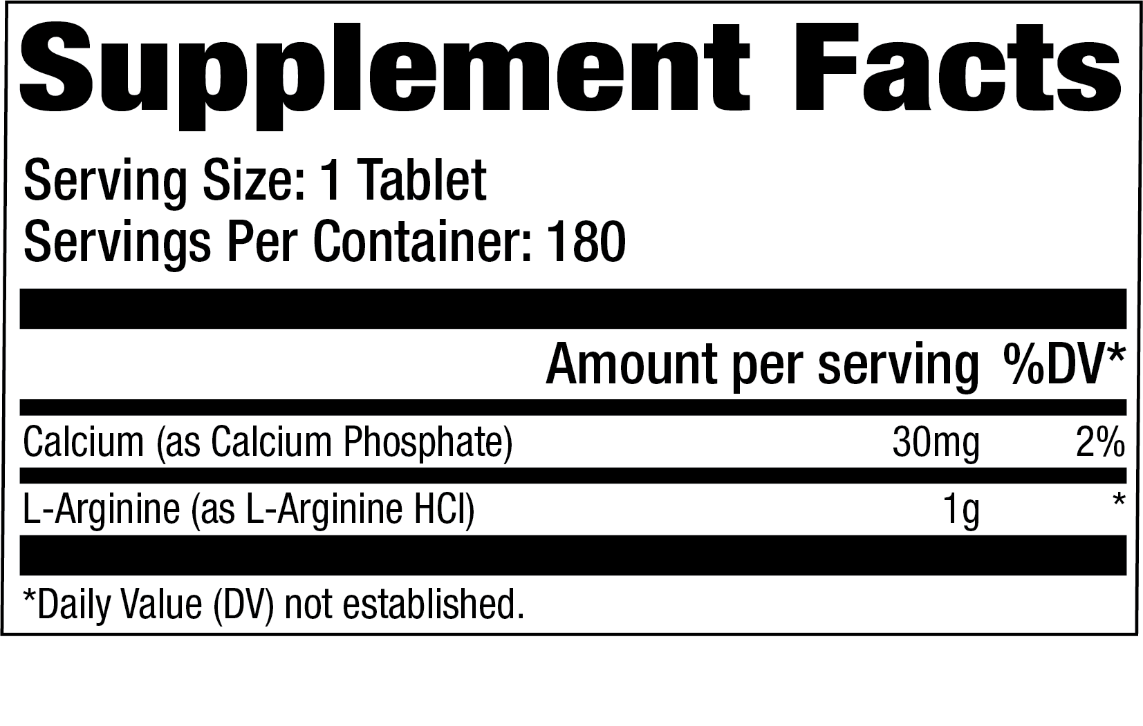 L - ARGININE - Supplement Facts